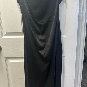 Elegant Black CowlEvening Dress